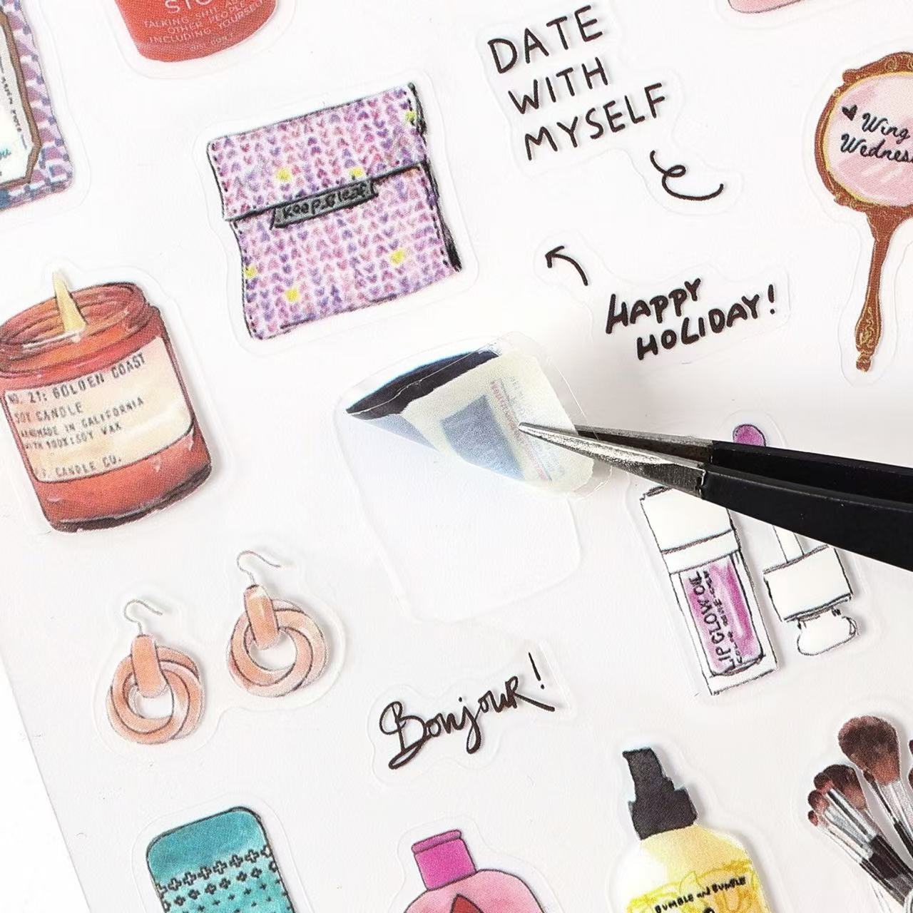 Journey Wonders PET Waterproof Journal Stickers 6 Sheets