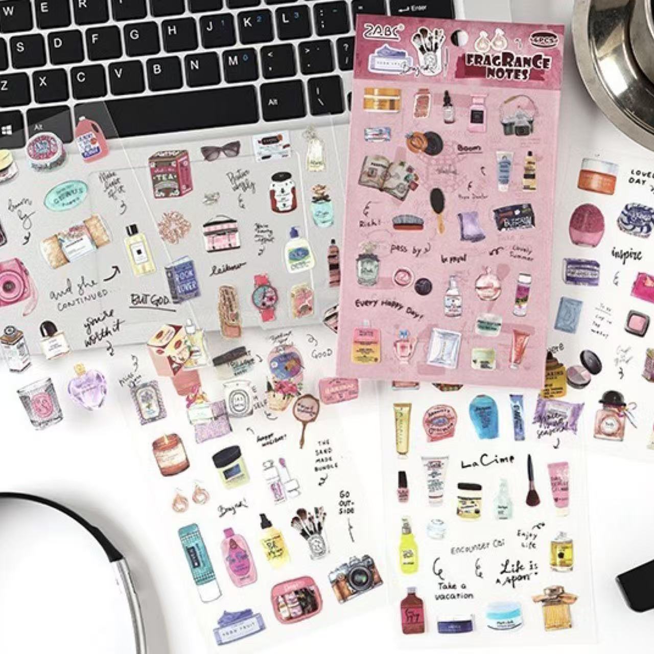 Fragrance Notes PET Waterproof Journal Stickers 6 Sheets