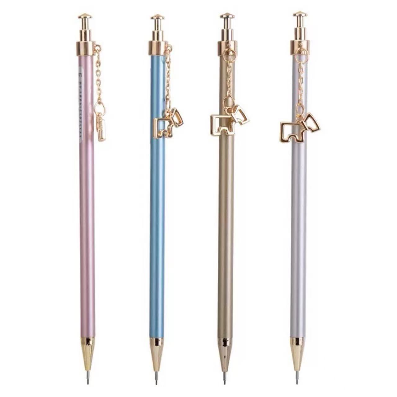 Slim Metal Mechanical Pencil 0.5mm with Puppy Charm Assorted