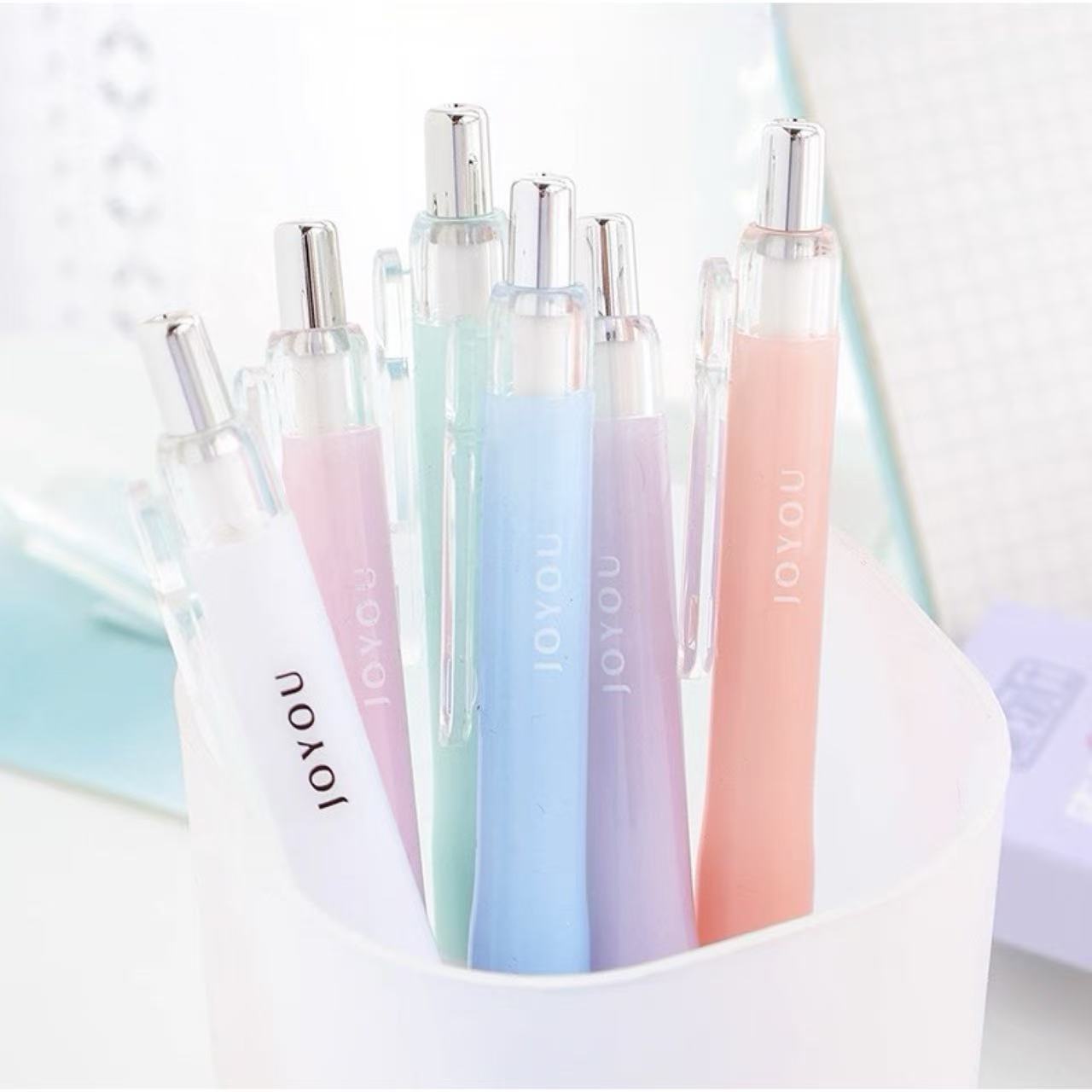 JOYOU Pastel Jelly Quick-Dry Gel Pen 0.5mm Black Ink Assorted