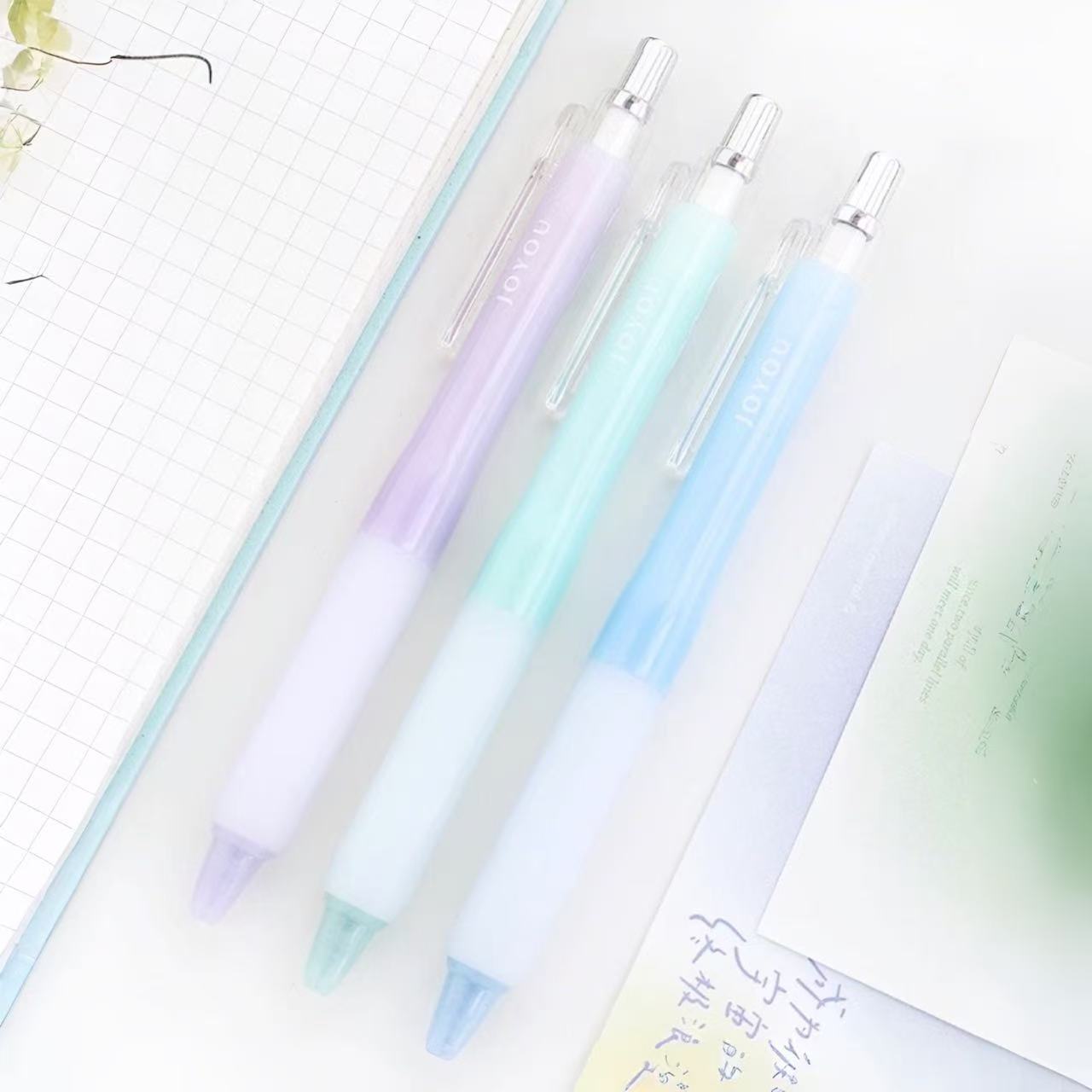JOYOU Pastel Jelly Quick-Dry Gel Pen 0.5mm Black Ink Assorted