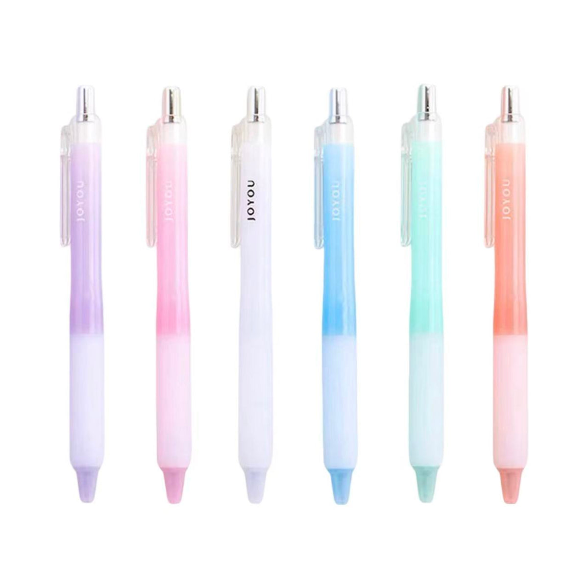JOYOU Pastel Jelly Quick-Dry Gel Pen 0.5mm Black Ink Assorted