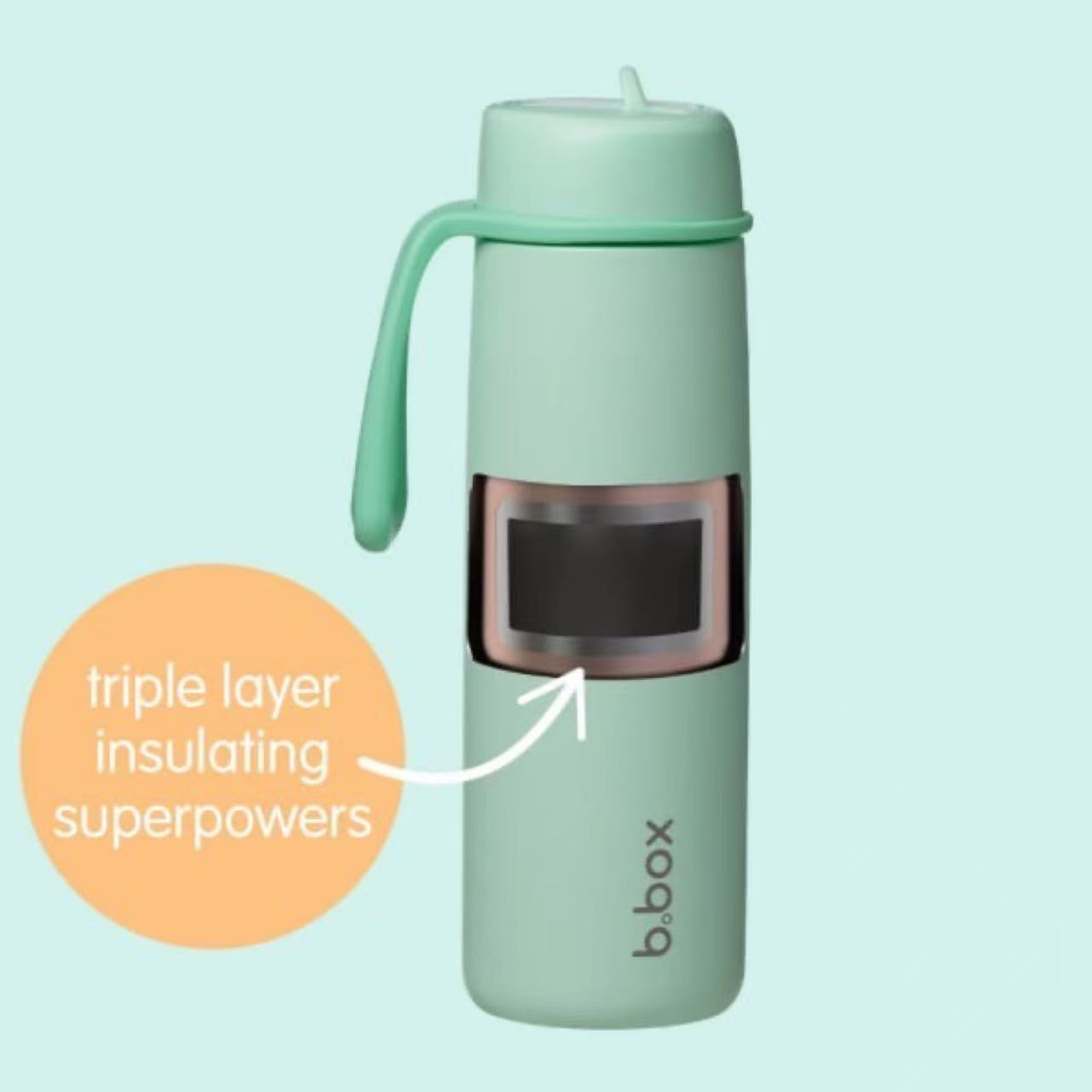 B.BOX Insulated Flip Top Bottle 690ml White Out