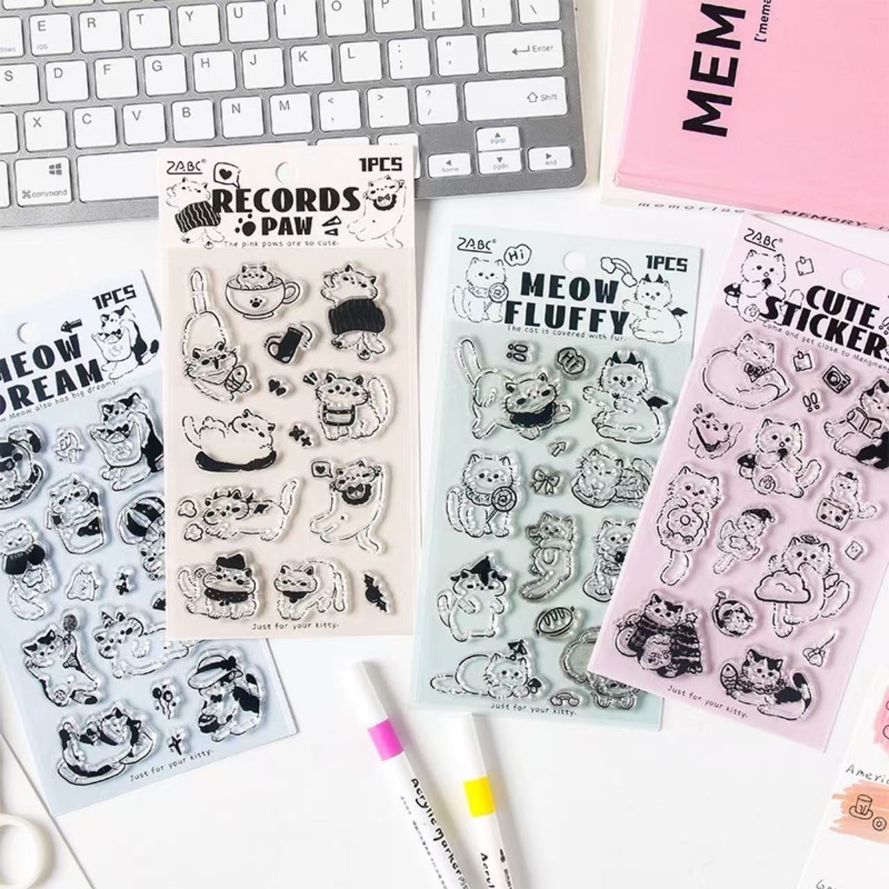 Cat 3D Clear Silicone Stamp Stickers