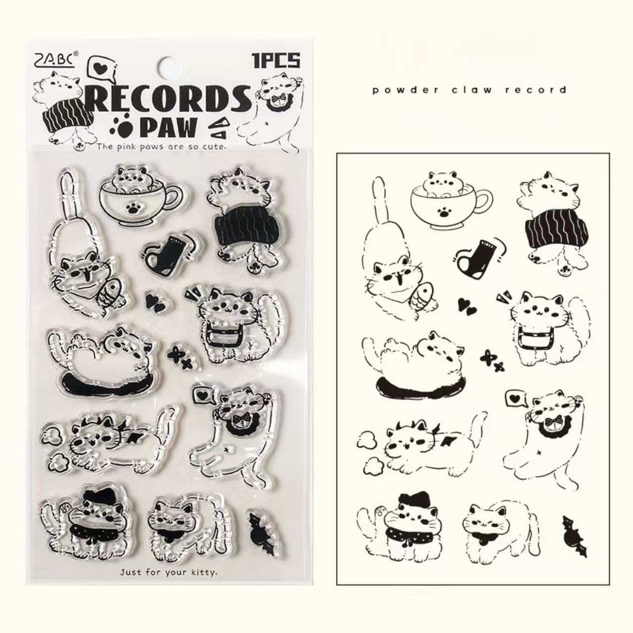Cat 3D Clear Silicone Stamp Stickers