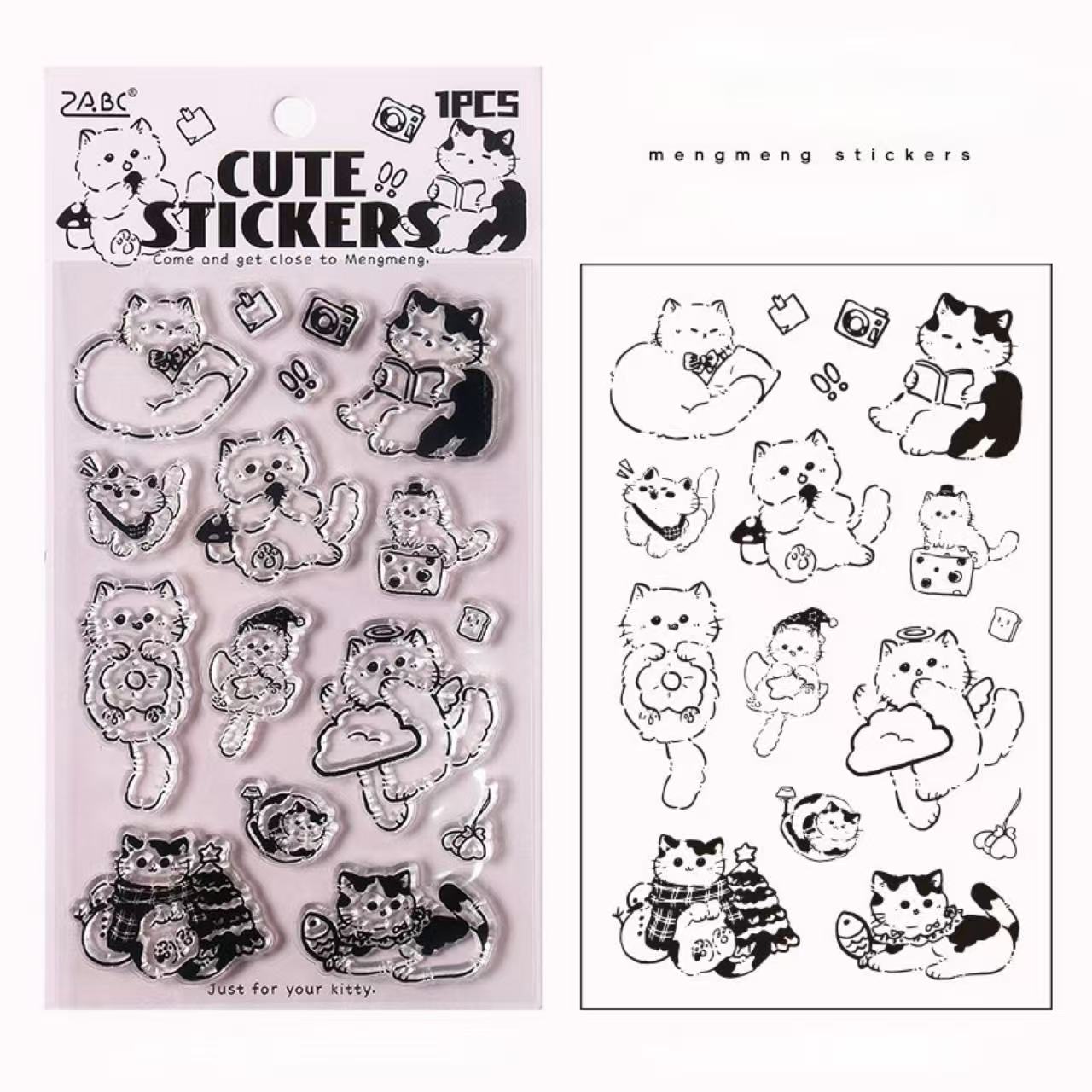 Cat 3D Clear Silicone Stamp Stickers