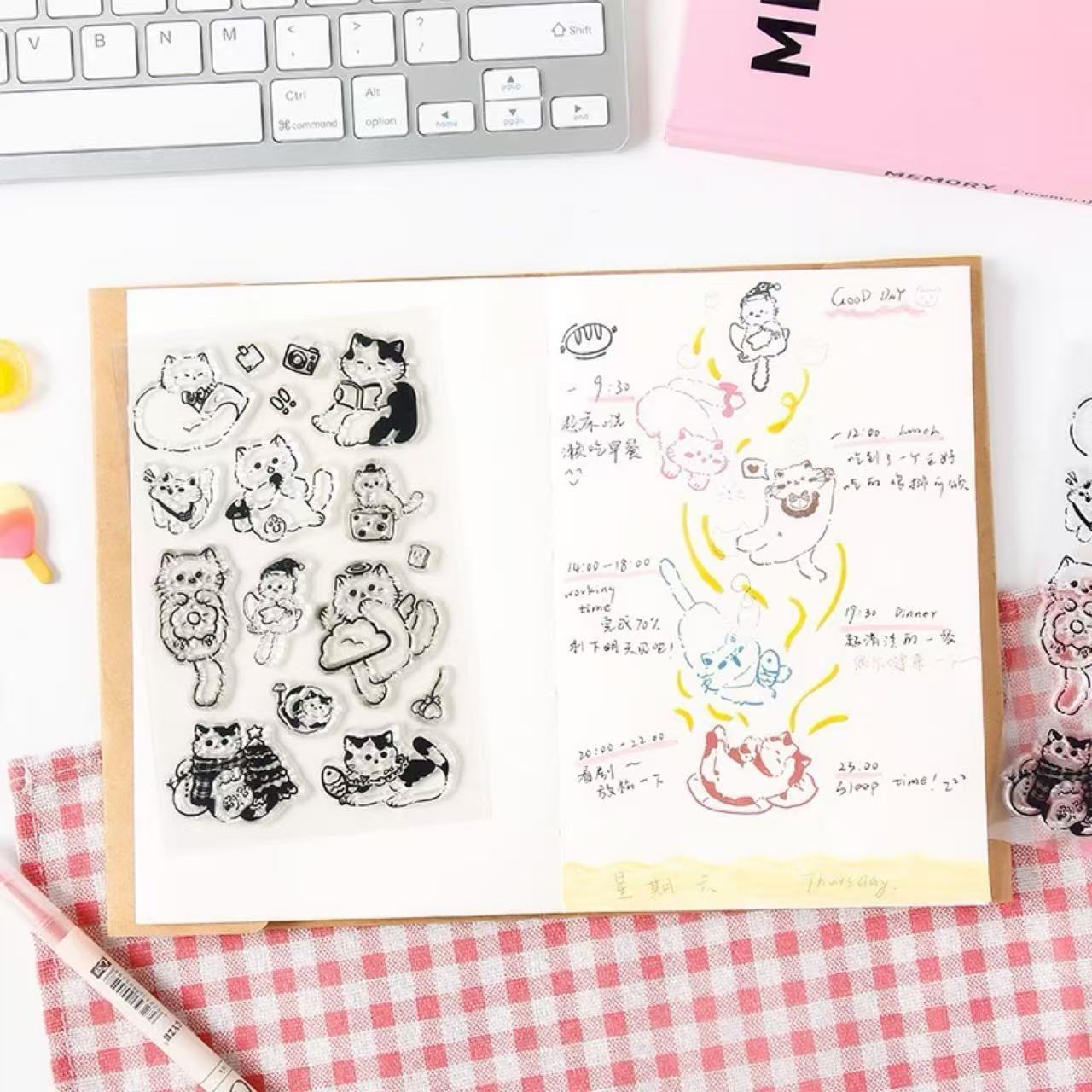 Cat 3D Clear Silicone Stamp Stickers