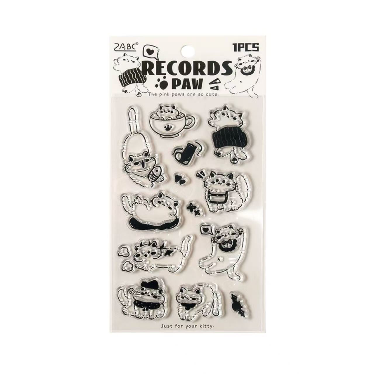 Cat 3D Clear Silicone Stamp Stickers
