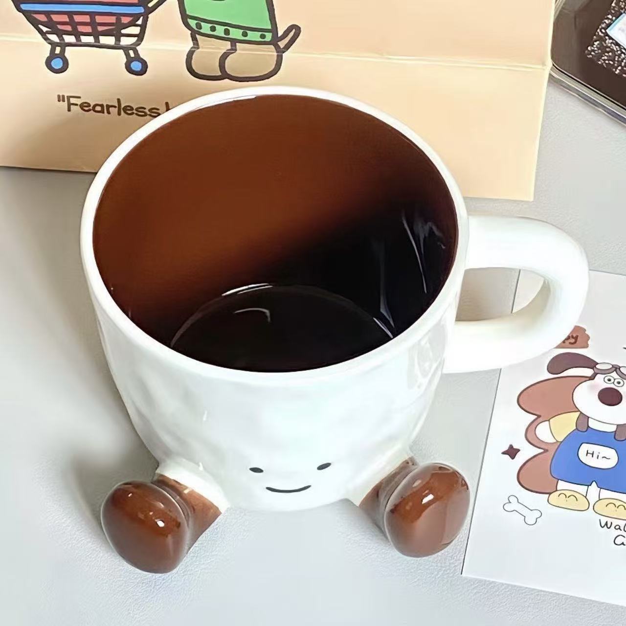 Cute Foot Mug 400ml Brown
