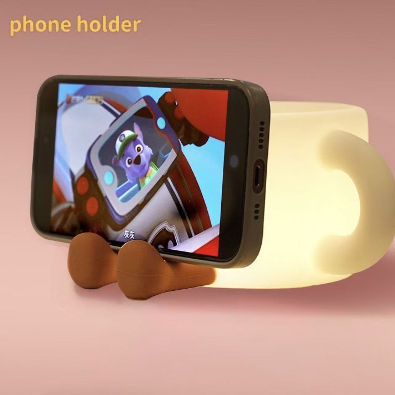 Coffee Cup Squishy Silicone Night Light & Phone Stand