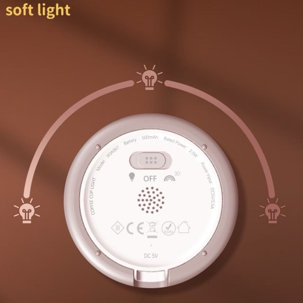 Coffee Cup Squishy Silicone Night Light & Phone Stand