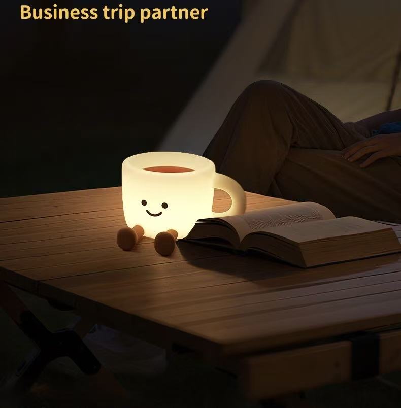 Coffee Cup Squishy Silicone Night Light & Phone Stand