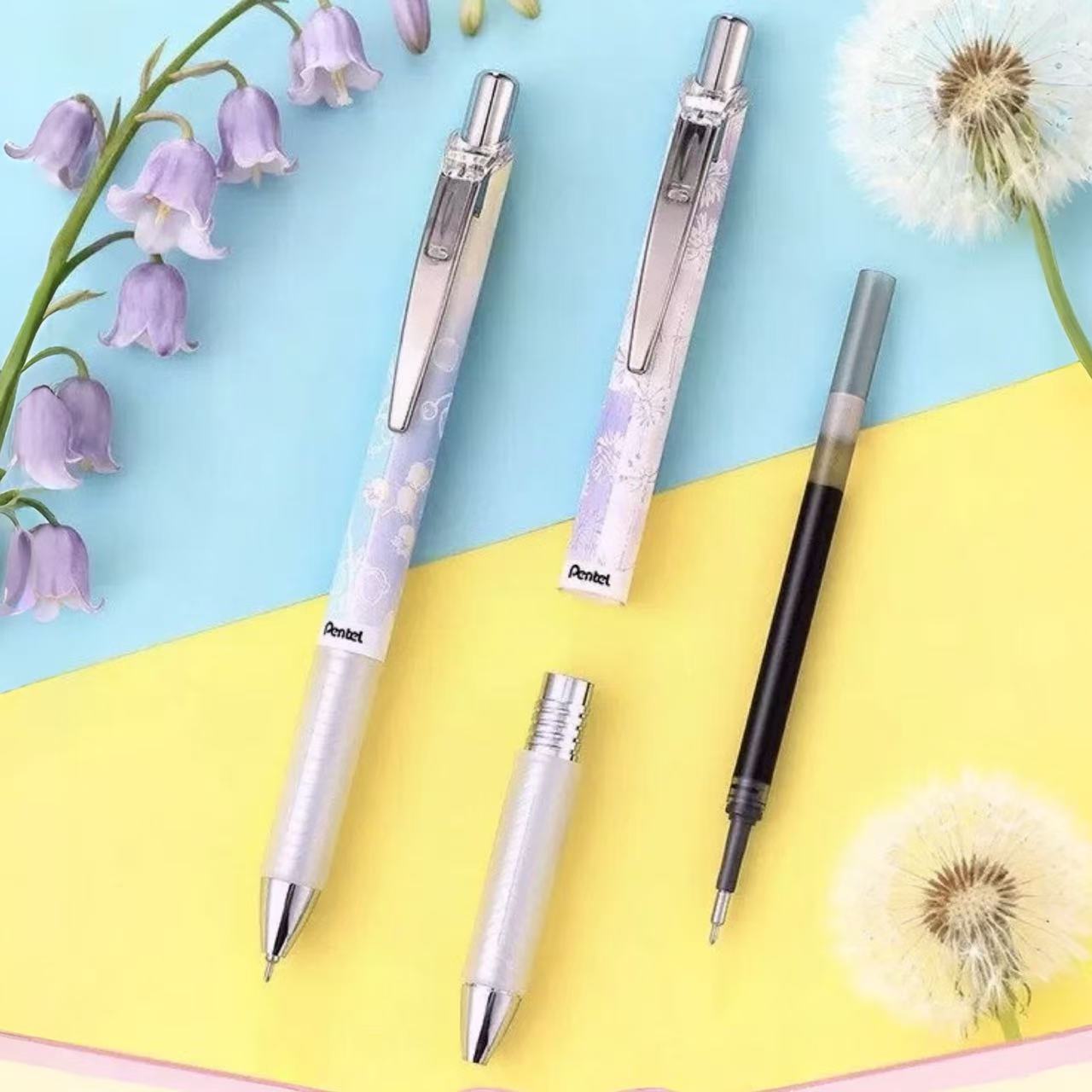 Pentel EnerGel Floral Limited Edition Needle Point Gel Pen 0.5mm Black Ink