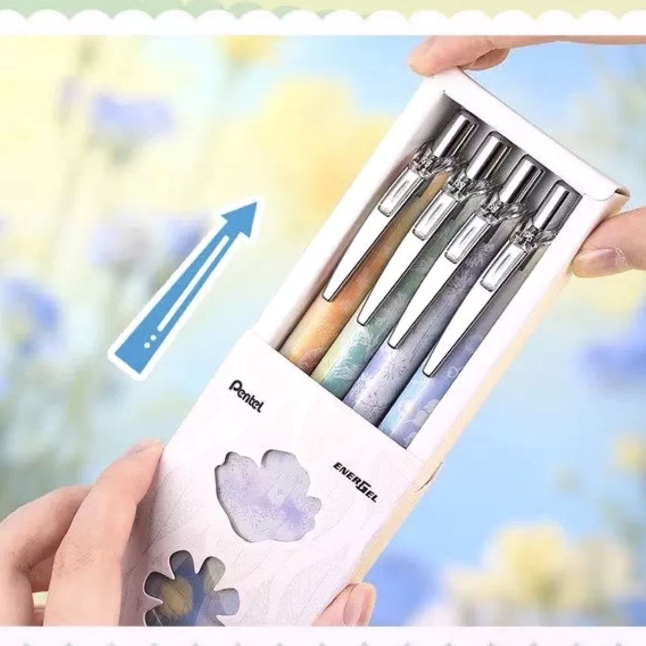 Pentel EnerGel Floral Limited Edition Needle Point Gel Pen 0.5mm Black Ink