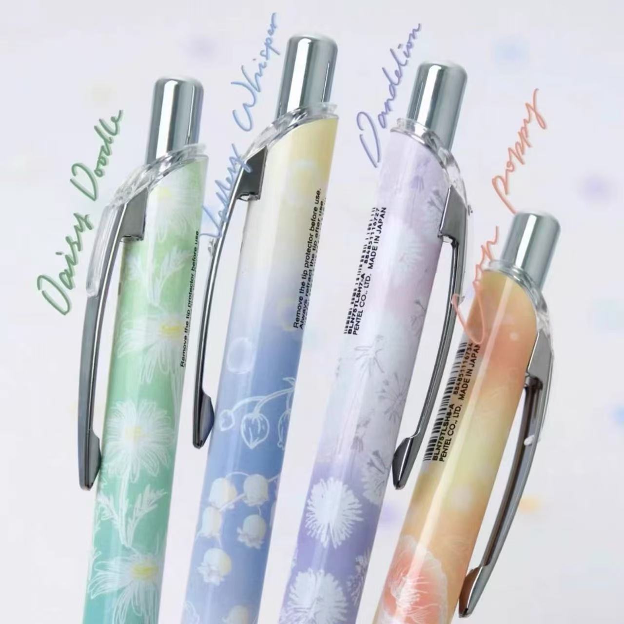 Pentel EnerGel Floral Limited Edition Needle Point Gel Pen 0.5mm Black Ink