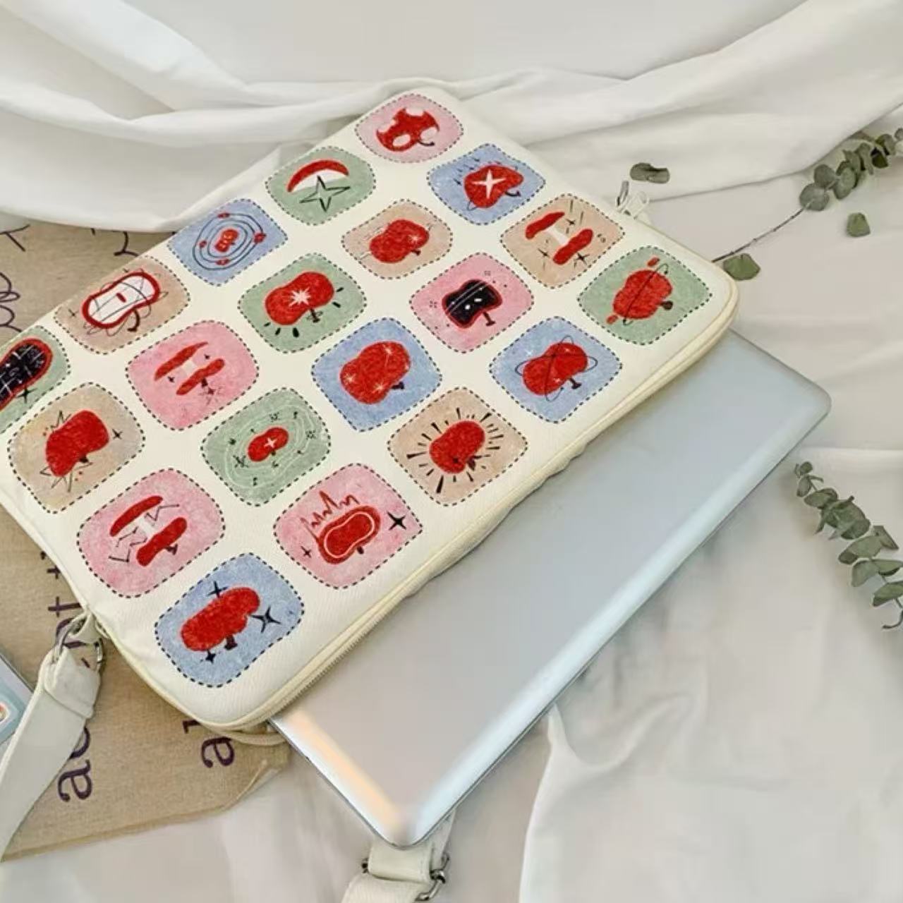 Apple Doodle Laptop Shoulder Bag 16 Inches