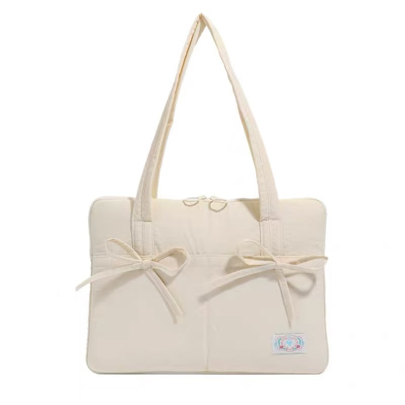 Macaron Bow Laptop Shoulder Bag 14"
