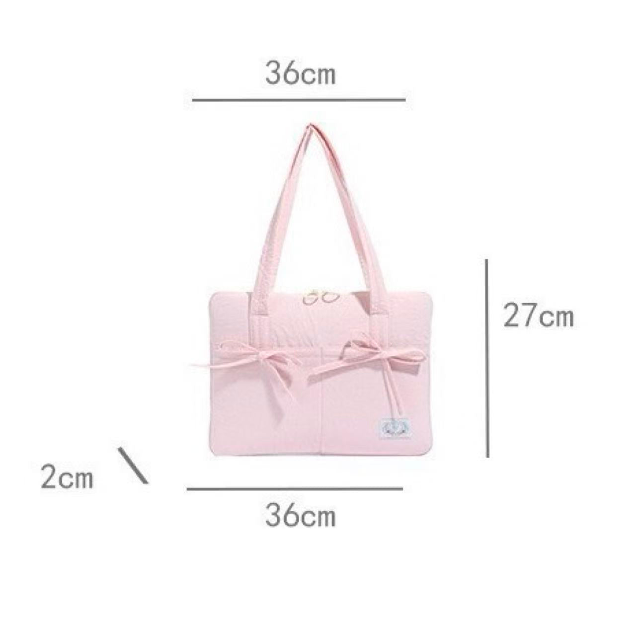 Macaron Bow Laptop Shoulder Bag 14"