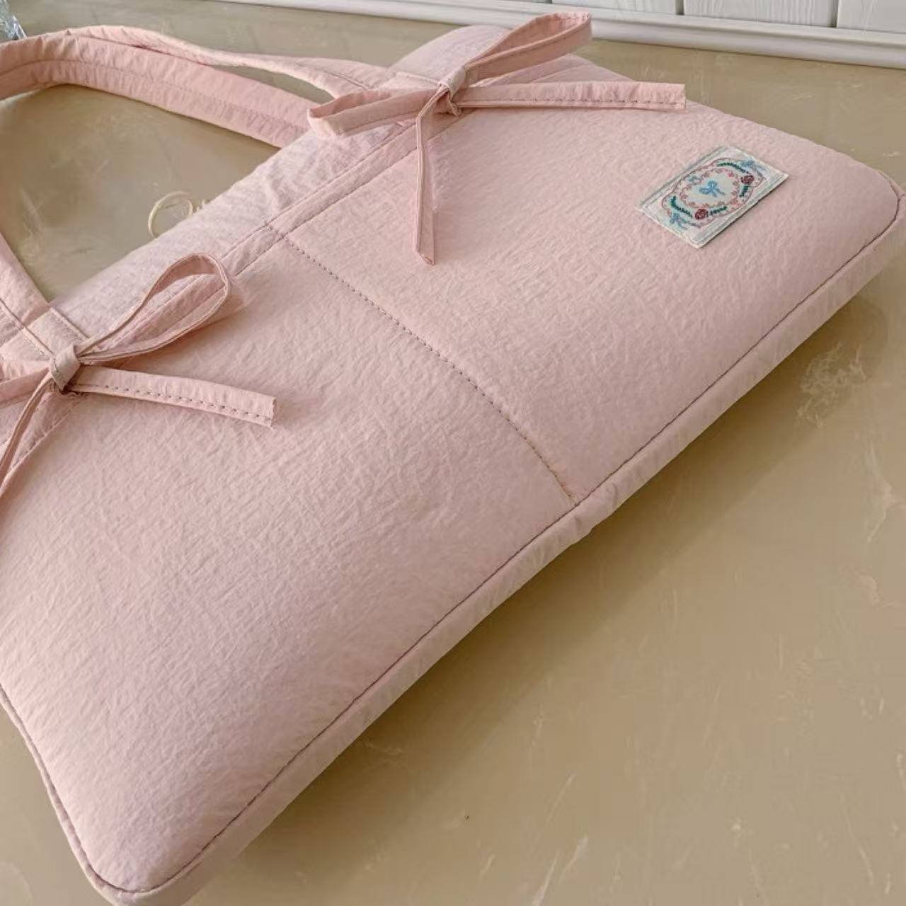 Macaron Bow Laptop Shoulder Bag 14"