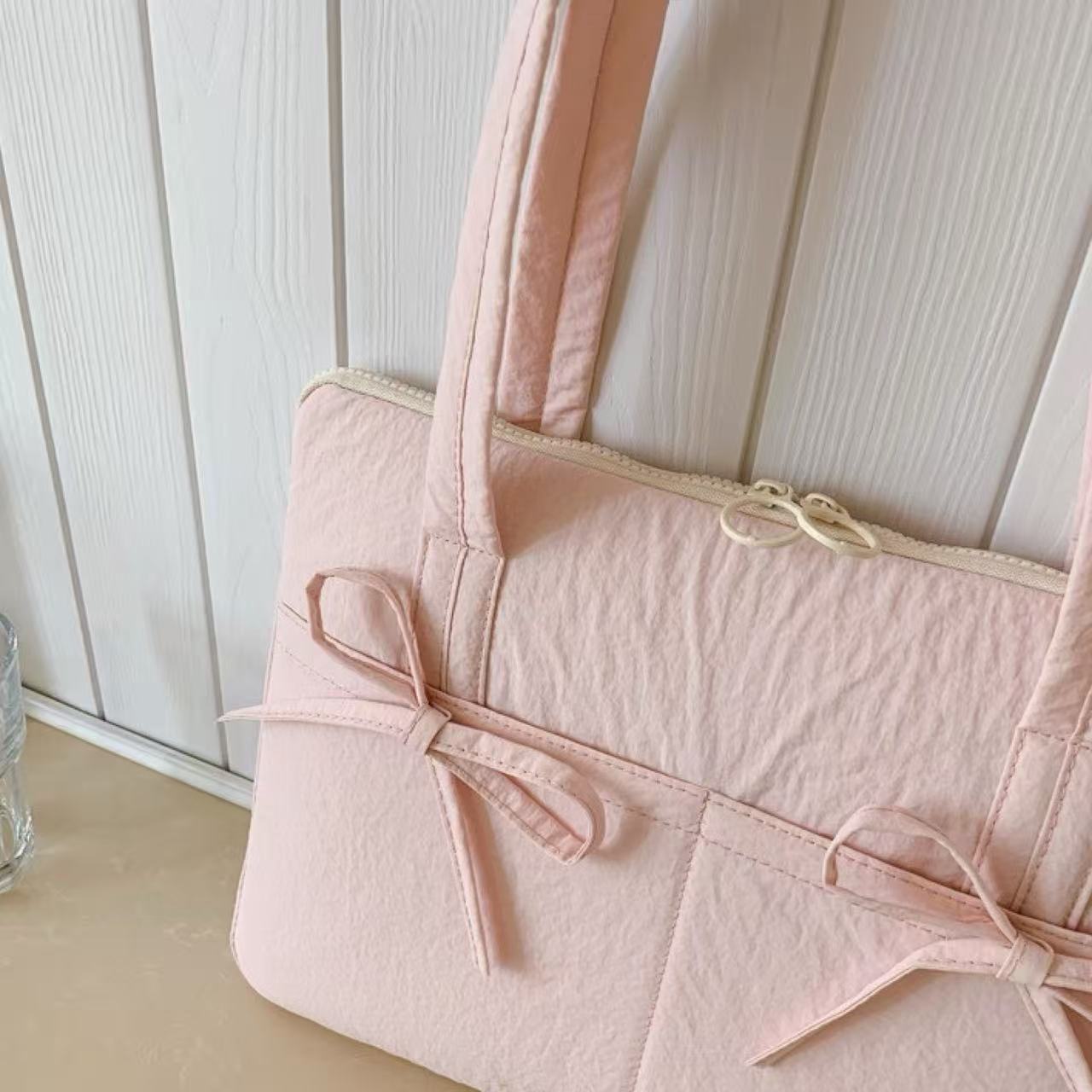 Macaron Bow Laptop Shoulder Bag 14"
