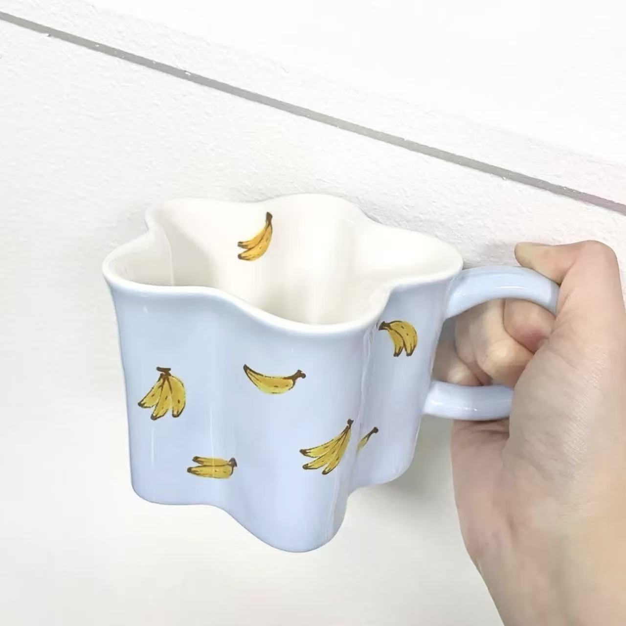 Banana Flower-Shaped Ceramic Mug 300ml