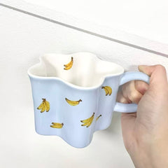 Banana Flower-Shaped Ceramic Mug 300ml
