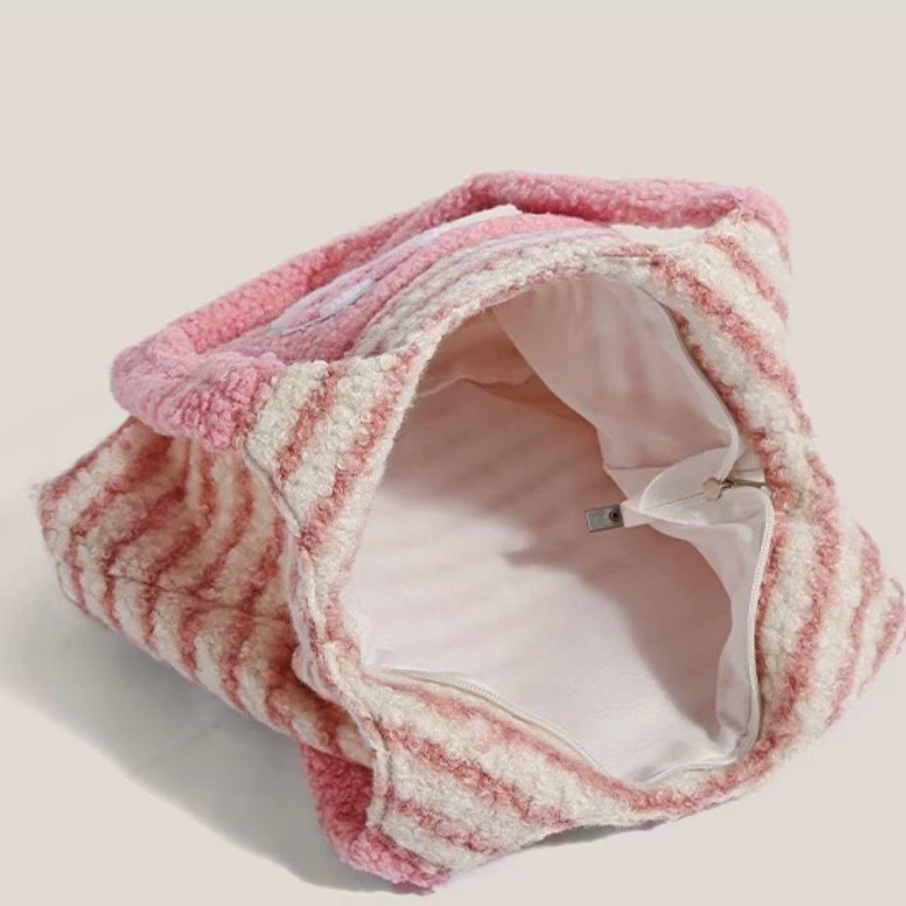 Hello Kitty Plush Striped Tote Bag
