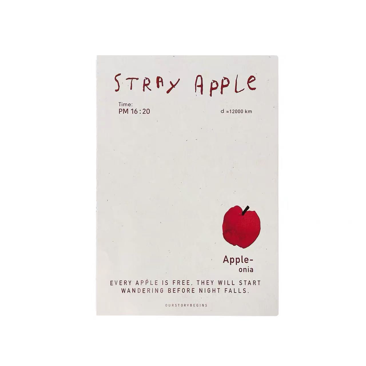 "Stray Apple" Lined Notebook 44 Sheets Assorted