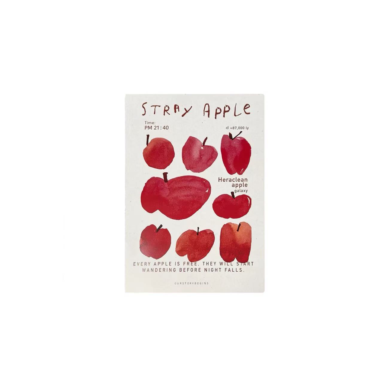 "Stray Apple" Lined Notebook 44 Sheets Assorted