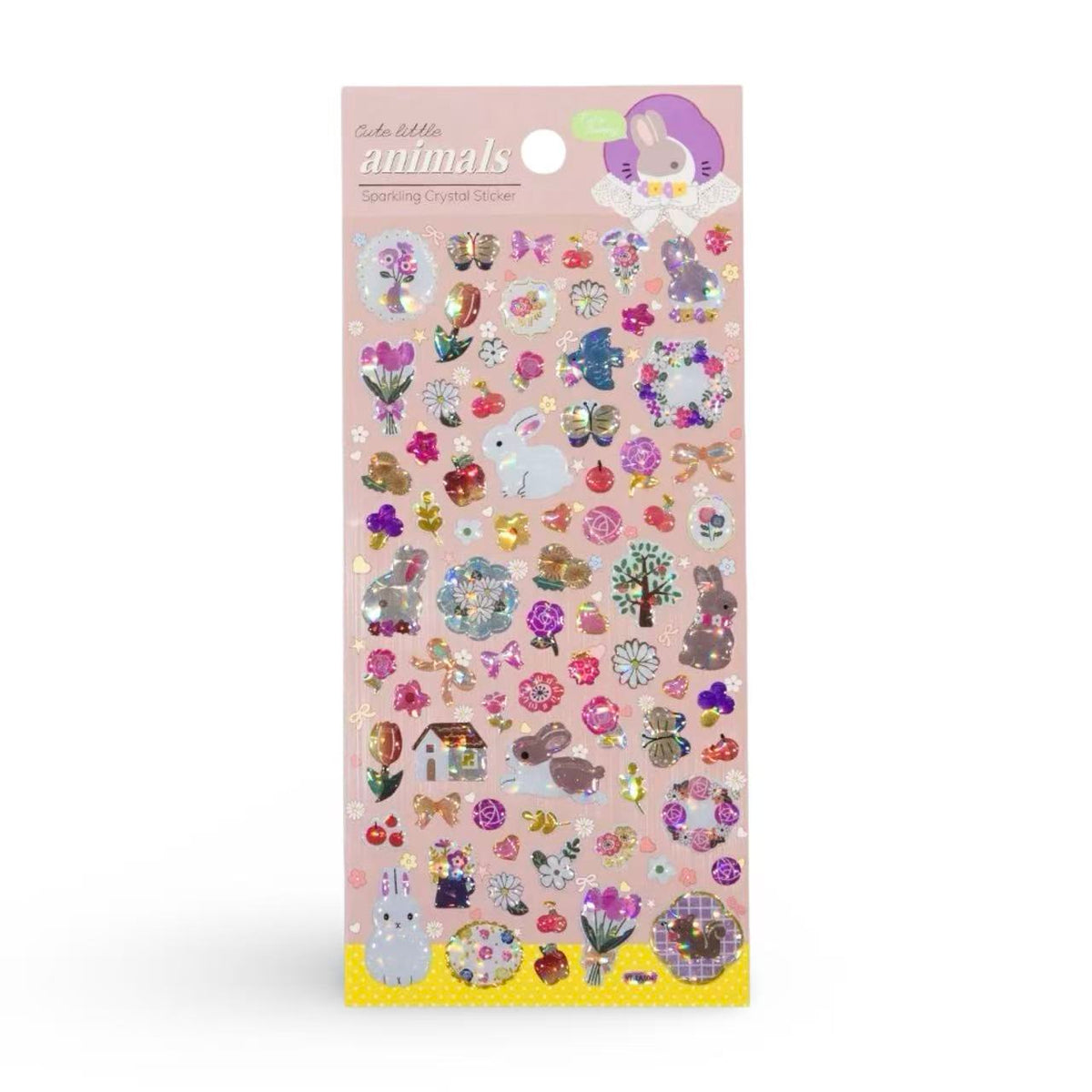 3D Sparkling Crystal Planner Stickers – Bunny