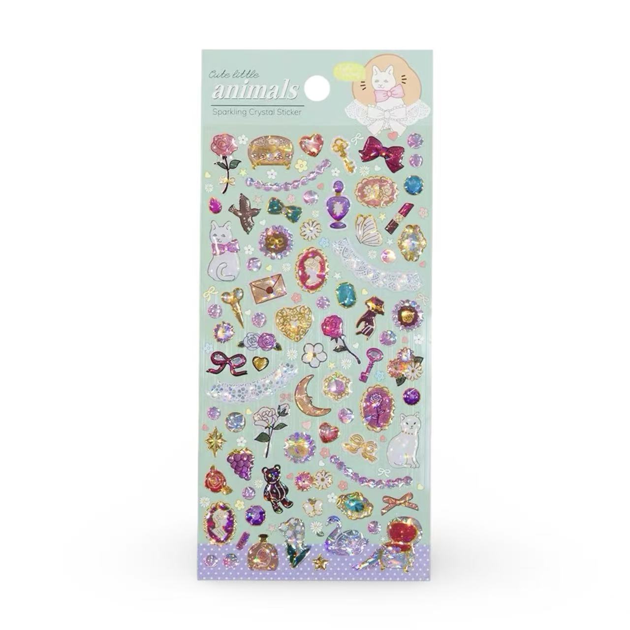 3D Sparkling Crystal Planner Stickers – Cat #2