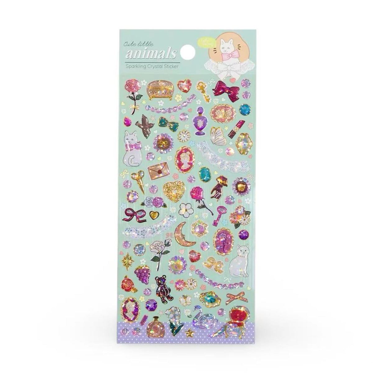 3D Sparkling Crystal Planner Stickers – Cat #2
