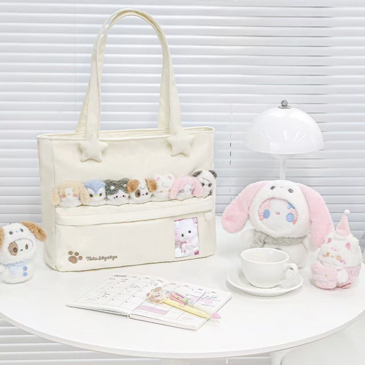 Rosyposy Pet Friends Tote Bag – Cream