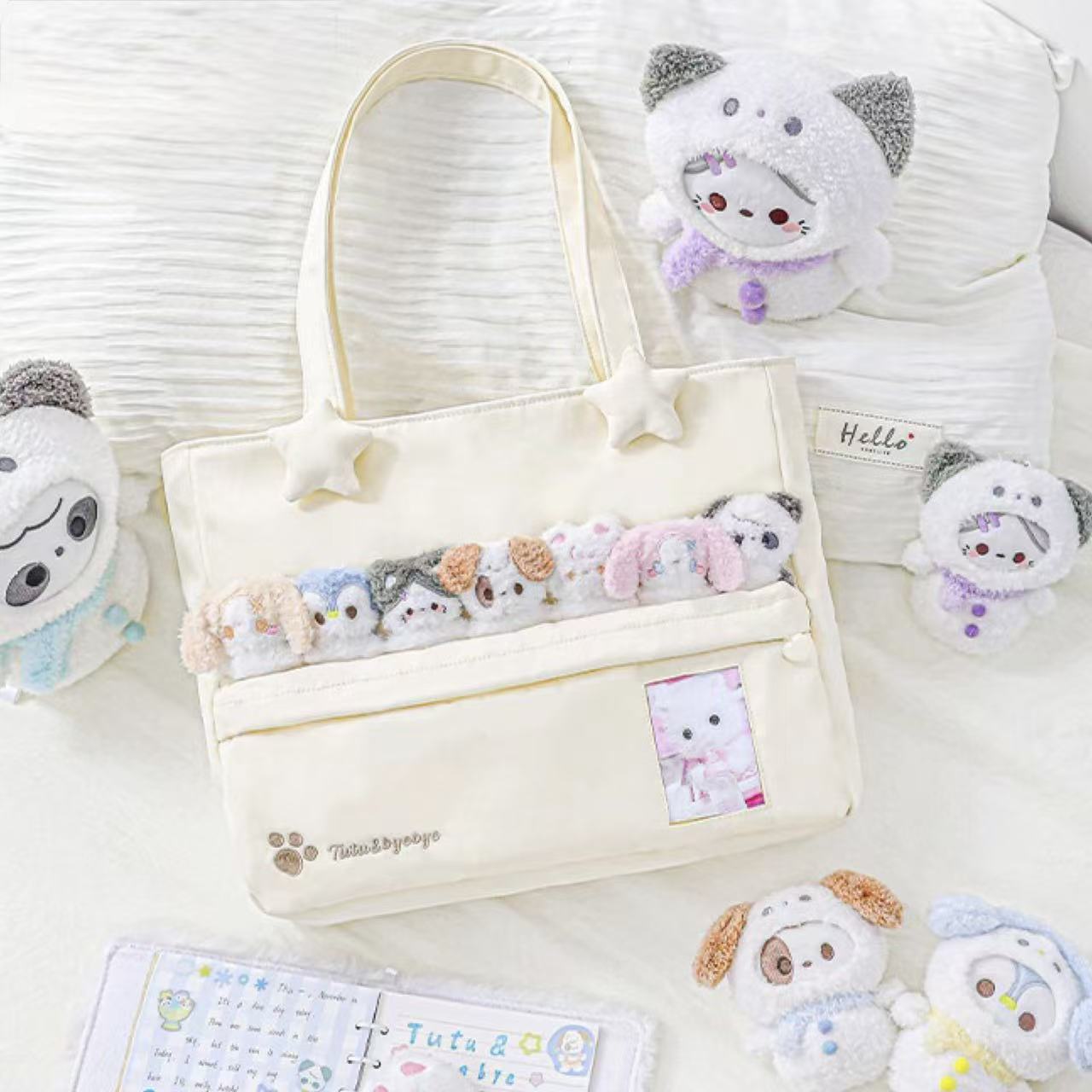 Rosyposy Pet Friends Tote Bag – Cream