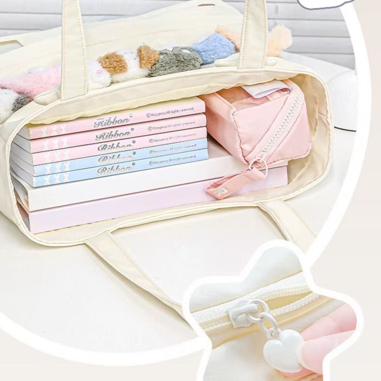 Rosyposy Pet Friends Tote Bag – Cream