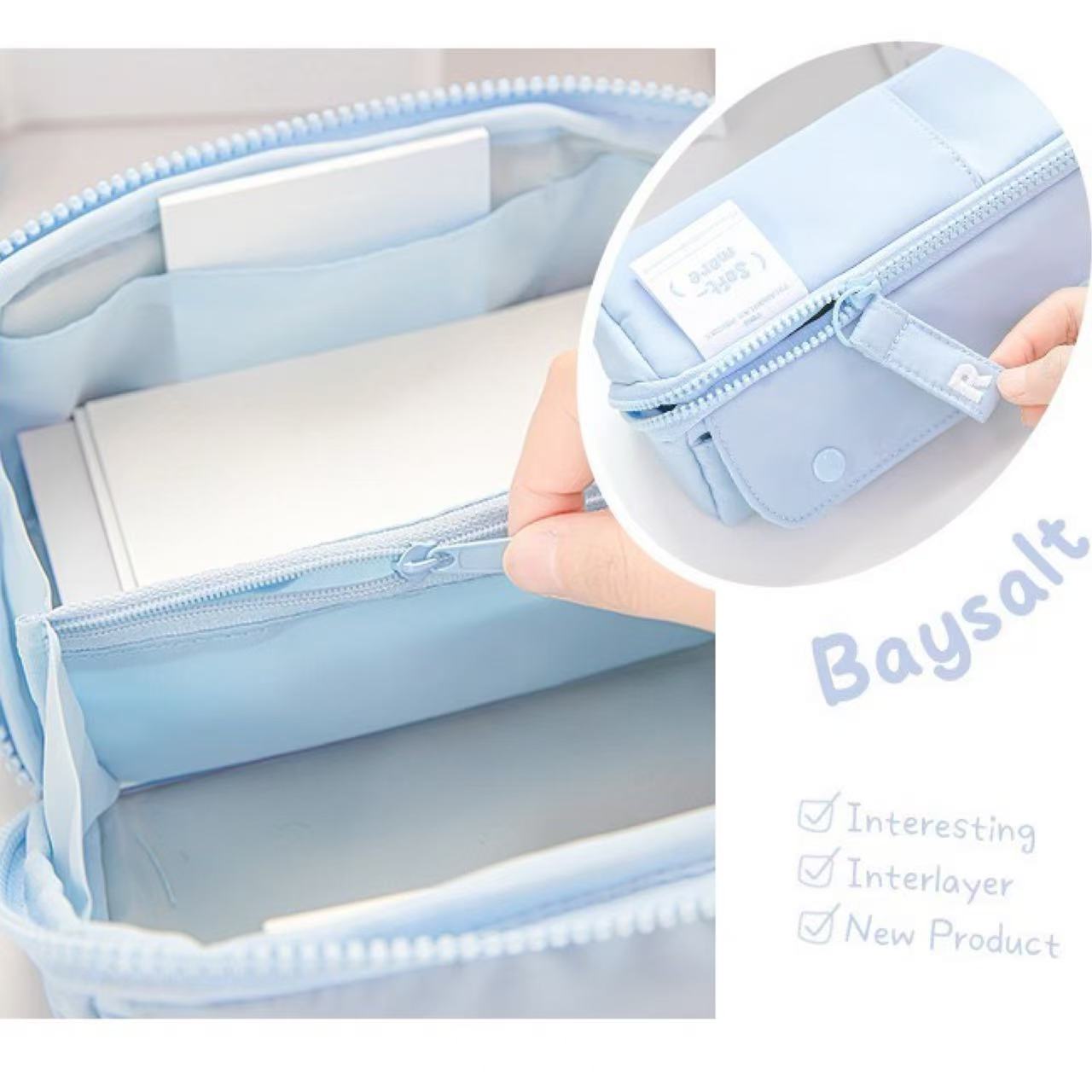 Rosyposy Prism Series Large Capacity Pencil Case – Blue