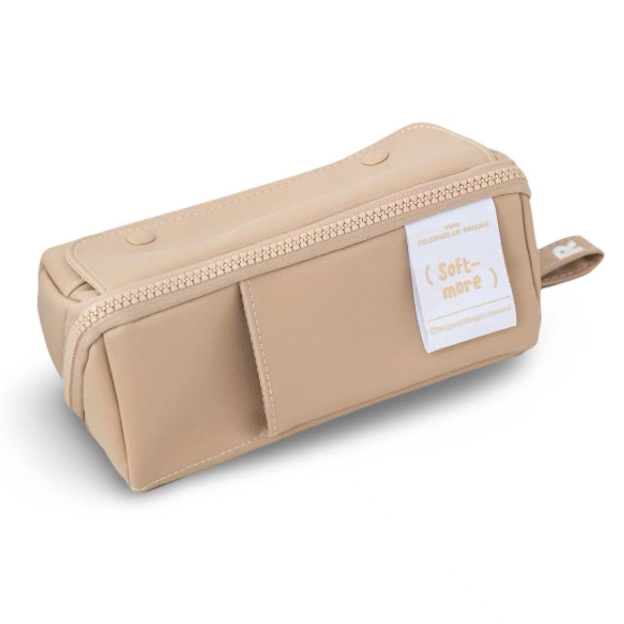 Rosyposy Prism Series PU Leather Large Capacity Pencil Case – Latte