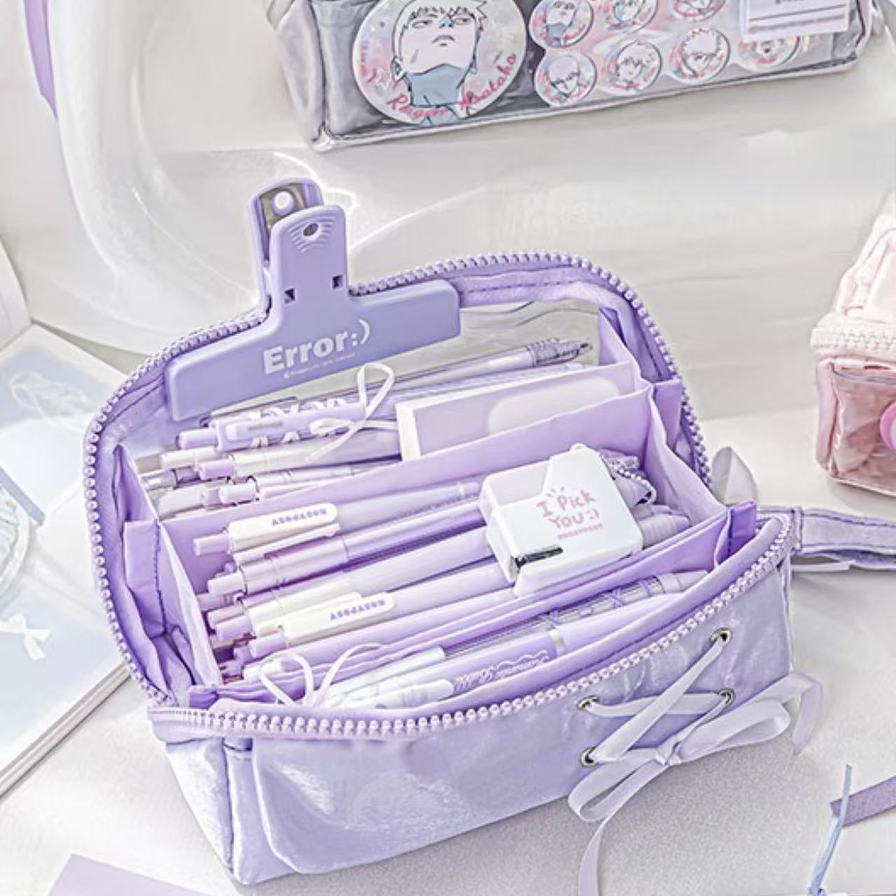 Rosyposy Prism Ballet Series Gloss Satin Pencil Case – Purple
