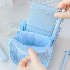 Planwith Foldable Stand Pencil Case – Blue