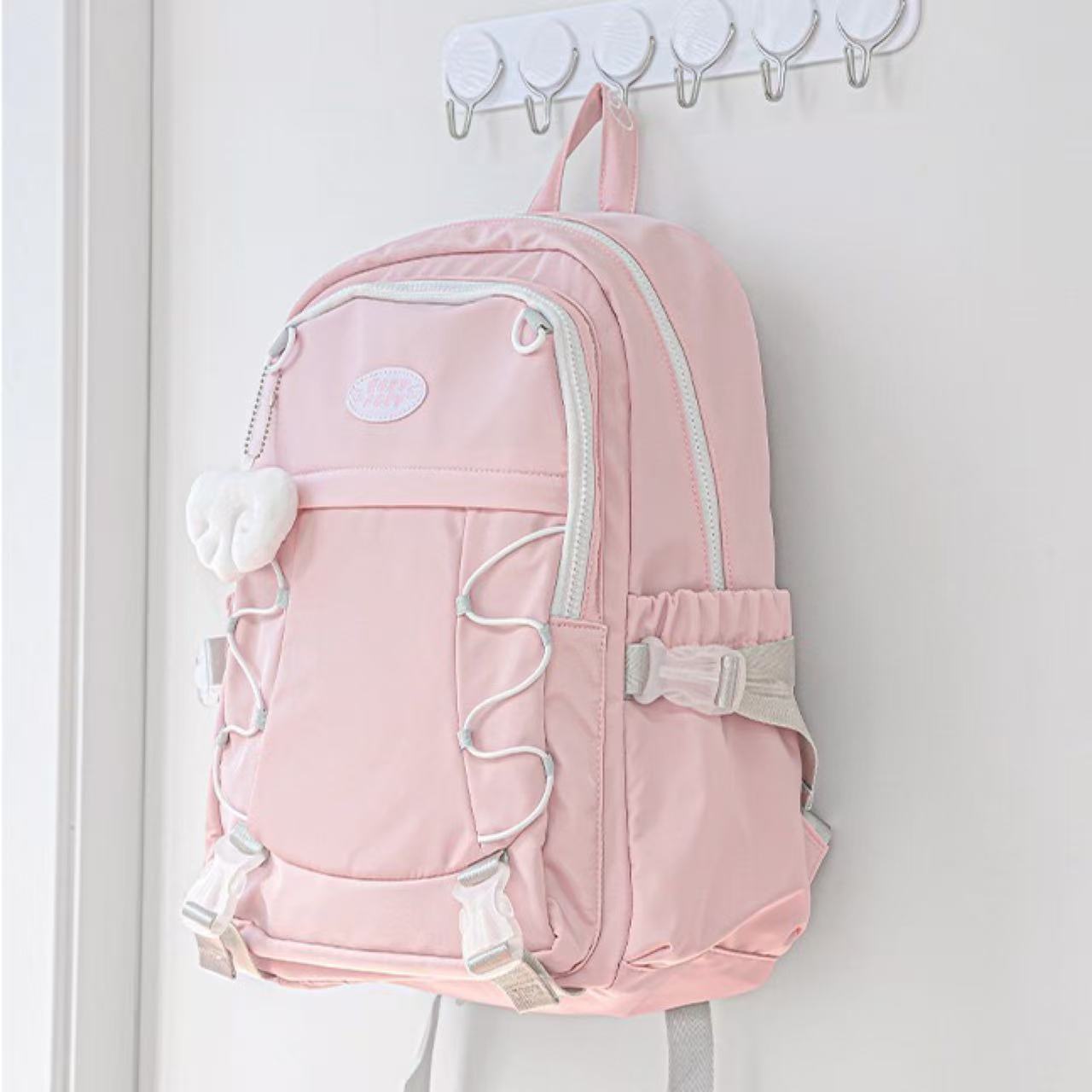 RosyPosy WingWing Series Backpack with Keychain – Pink