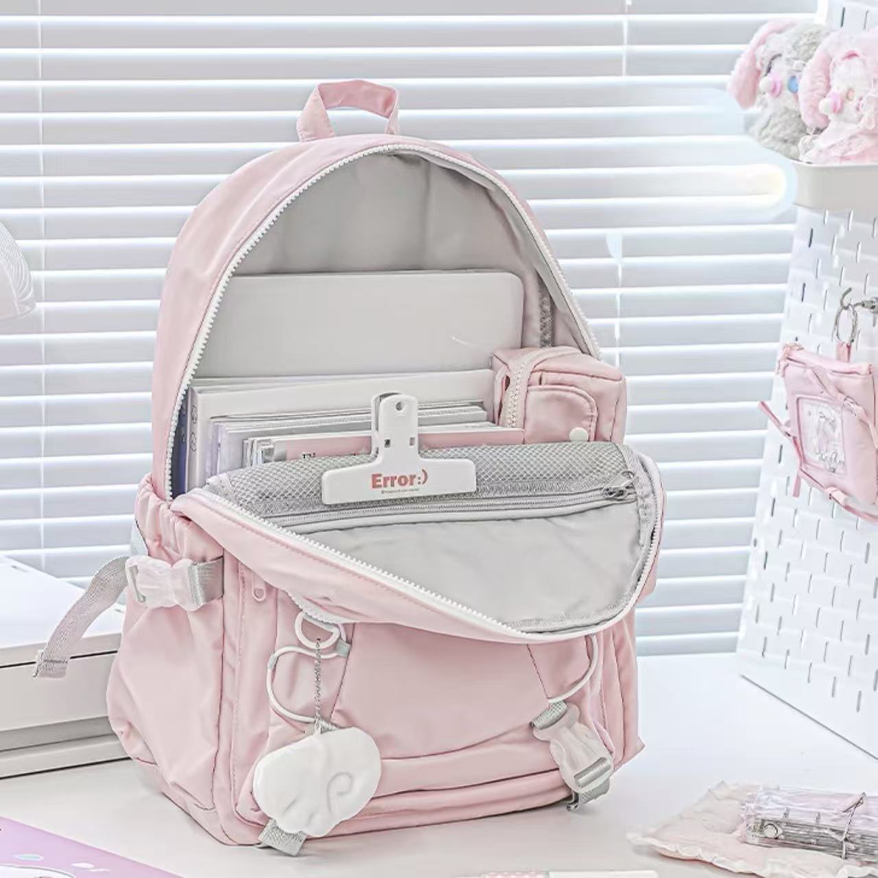 RosyPosy WingWing Series Backpack with Keychain – Pink