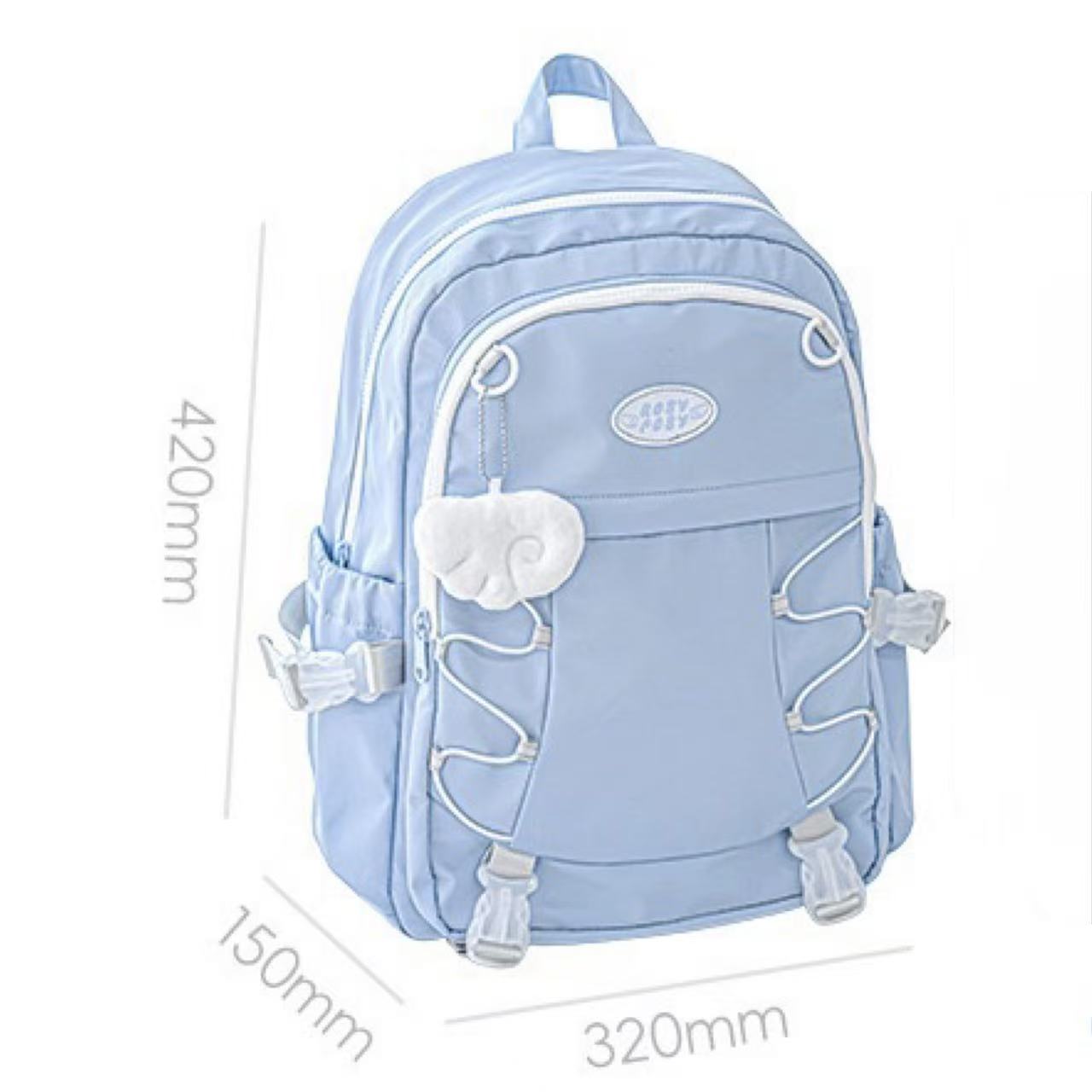 RosyPosy WingWing Series Backpack with Keychain – Blue