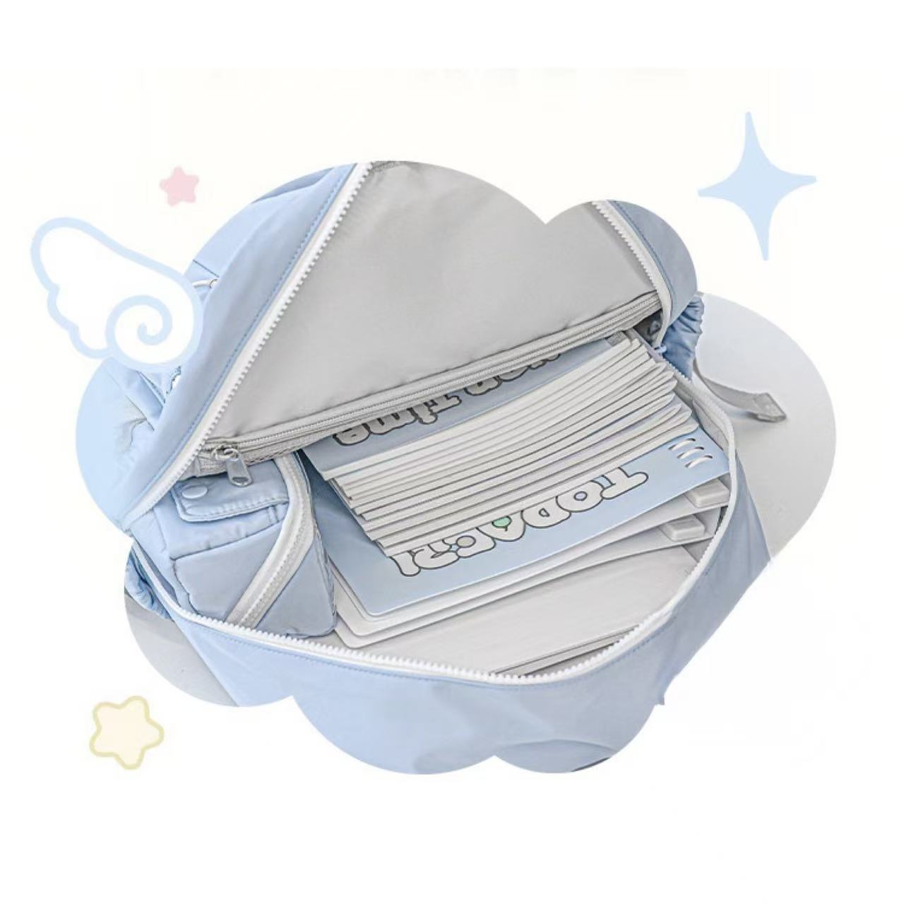 RosyPosy WingWing Series Backpack with Keychain – Blue