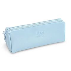 Planwith Soft Leather Wide-Open Pencil Case – Blue
