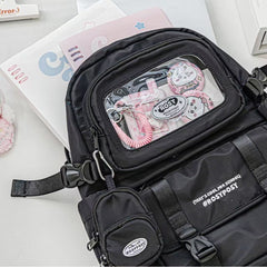 Rosyposy Display Window Series Backpack with Mini Bag Keychain – Black