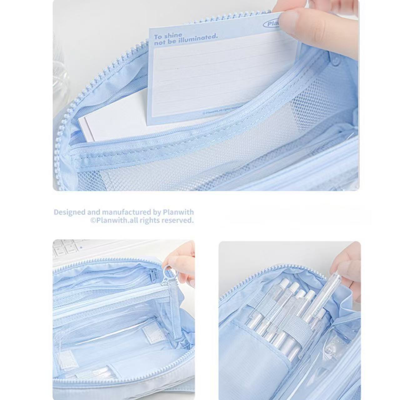 Planwith 3D Multi-Compartment Pencil Case - Blue