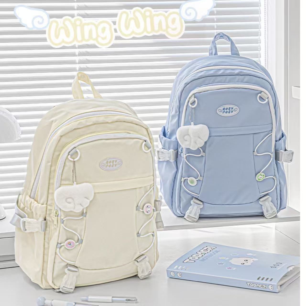 RosyPosy WingWing Series Backpack with Keychain – Cheese