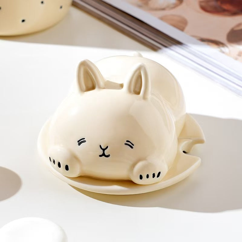 Sleeping Bunny Ceramic Mug With Lid & Spoon Assorted