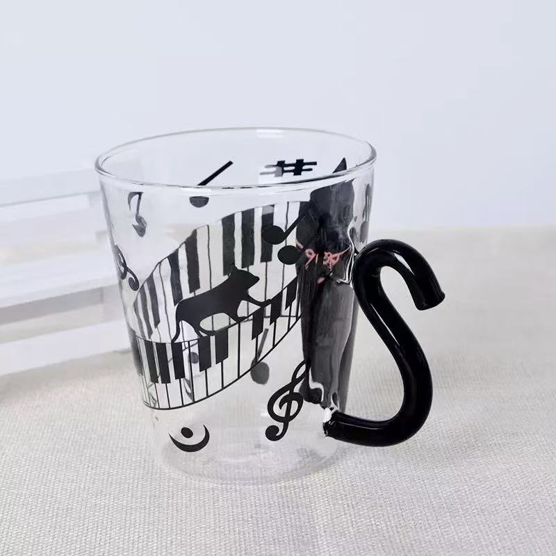 Musical Cat Glass Mug 300ml