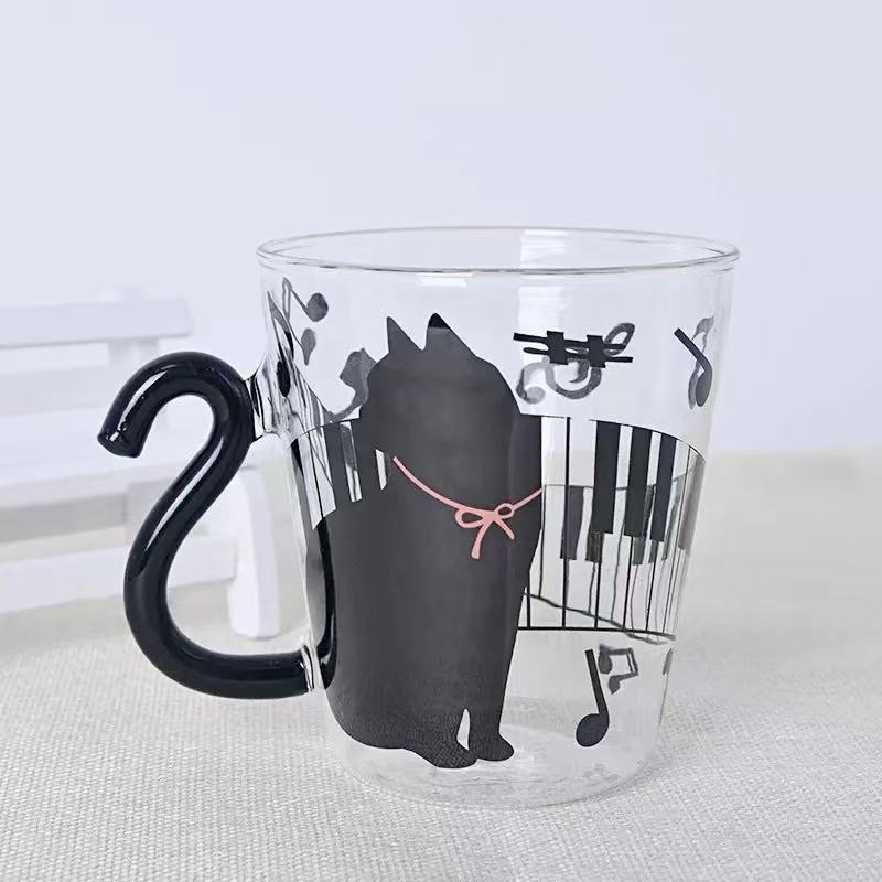 Musical Cat Glass Mug 300ml